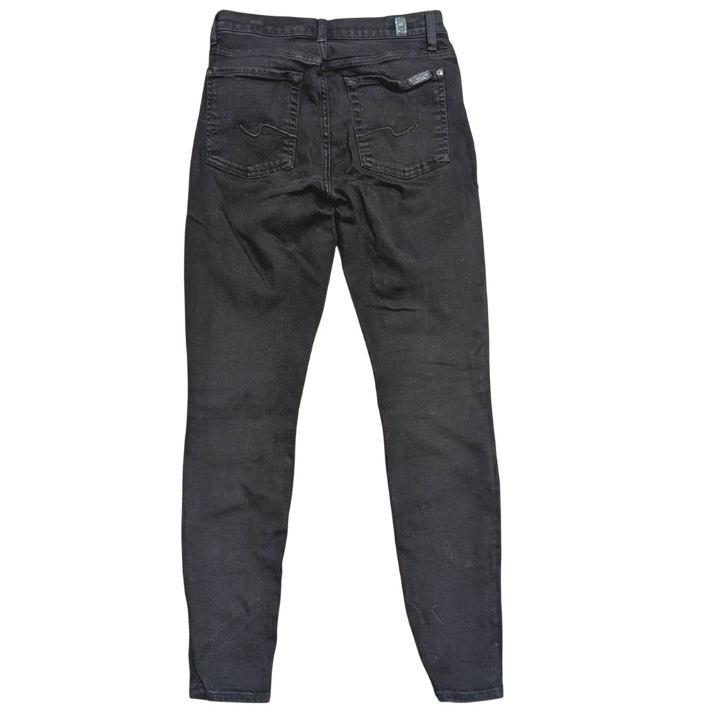 7 For All Mankind Jeans Black Ankle Gwenivere‎ Denim Skinny Leg Pants Stretchy